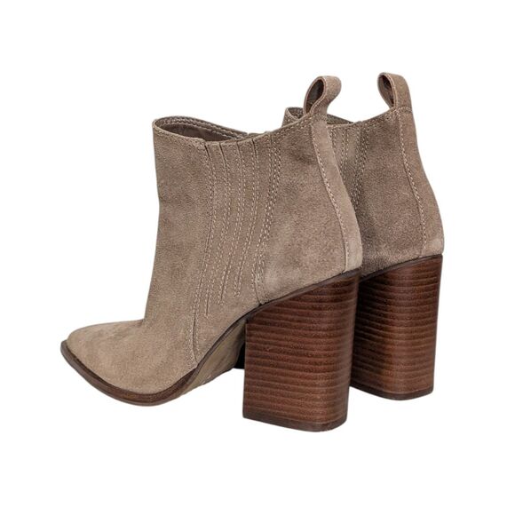 Vince Camuto Gabeena Sz 7M 37. 5 Booties Tan Suede Pull On Boots Boho Western - Picture 8 of 16